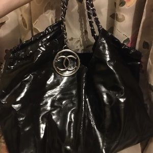 🔥CHANEL Monogram carryall Tote bag w/ Chain -Rare